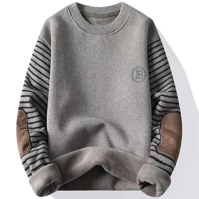 Winter Clothing Clearance - Men's Sweater Patckwork Round Neck Pullovers