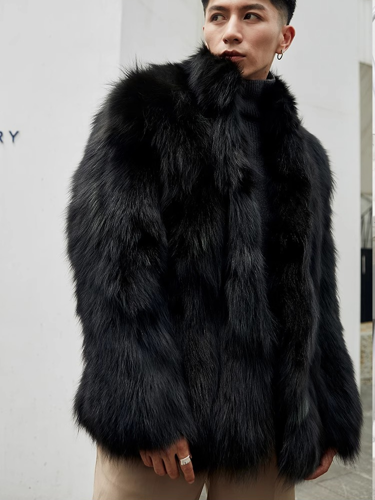 Winter Clothing Uae - Furry Stand Collar Oversized Thicken Winter