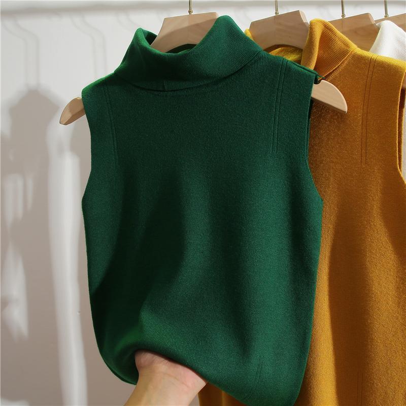 Turtleneck Sleeveless Slim Fit - Winter Clothing Essentials For Women reseña y precio