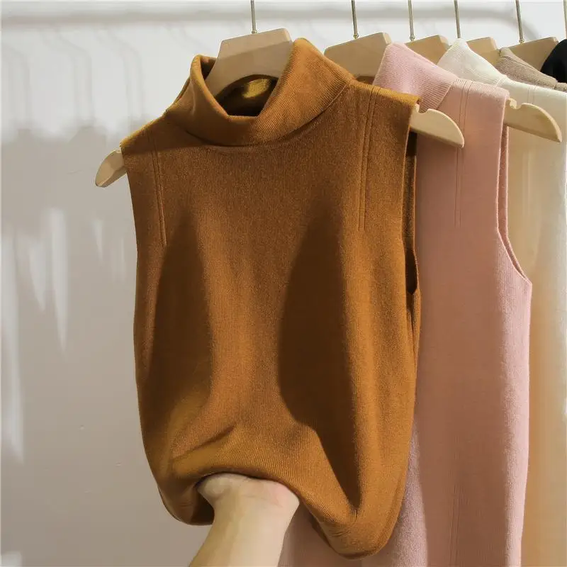 Turtleneck Sleeveless Slim Fit - Winter Clothing Essentials For Women reseña y precio