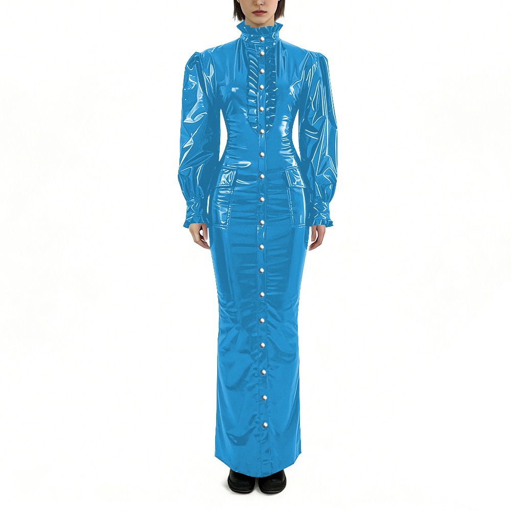 Glossy PVC Long Pencil Dress P - Winter Clothing For Plus Size Women reseña y precio