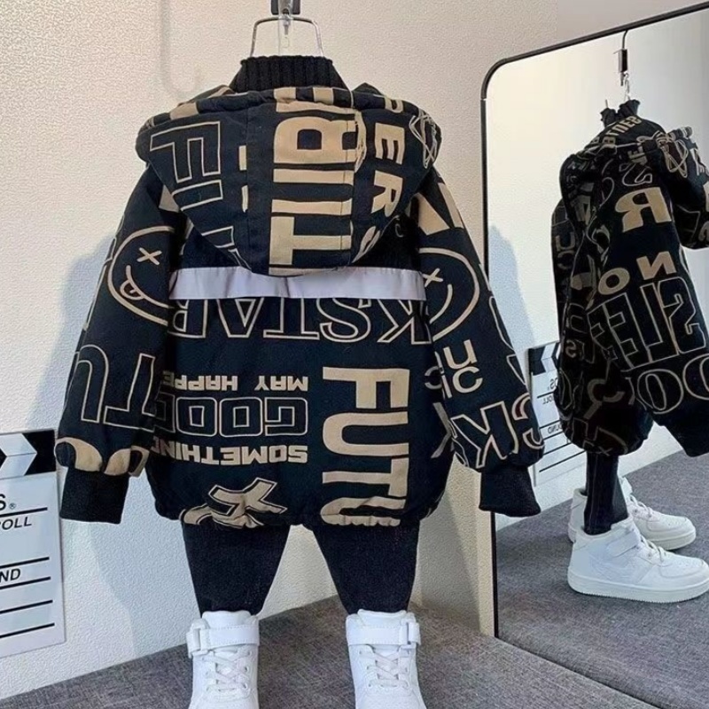 Boys Coat Jacket Overcoat Cott - Winter Clothing Drawing For Kids reseña y precio