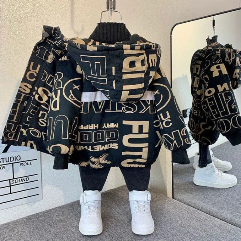 Boys Coat Jacket Overcoat Cott - Winter Clothing Drawing For Kids reseña y precio