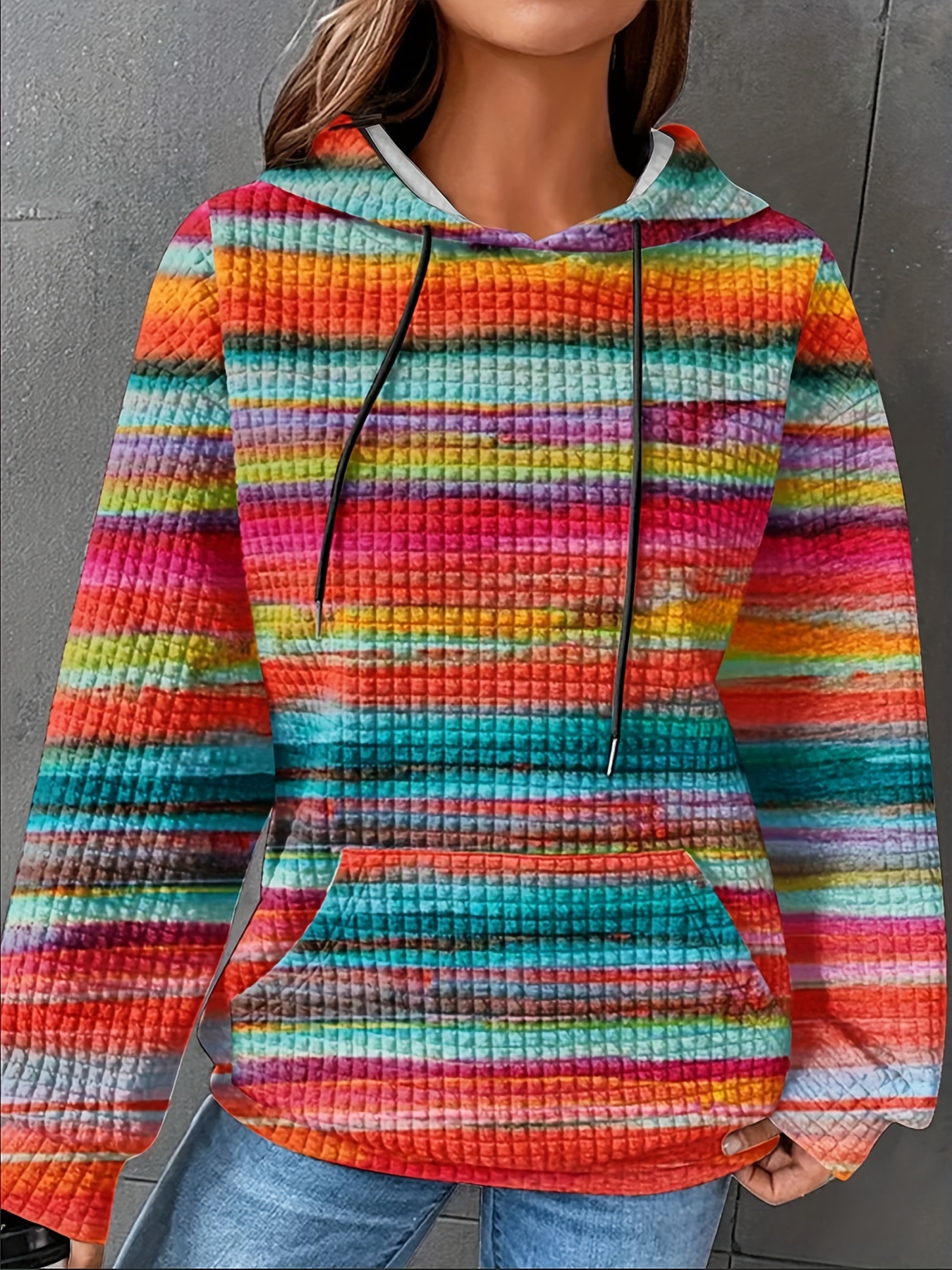 Women's Plus Size Striped Waff - Winter Clothing For Plus Size Women reseña y precio