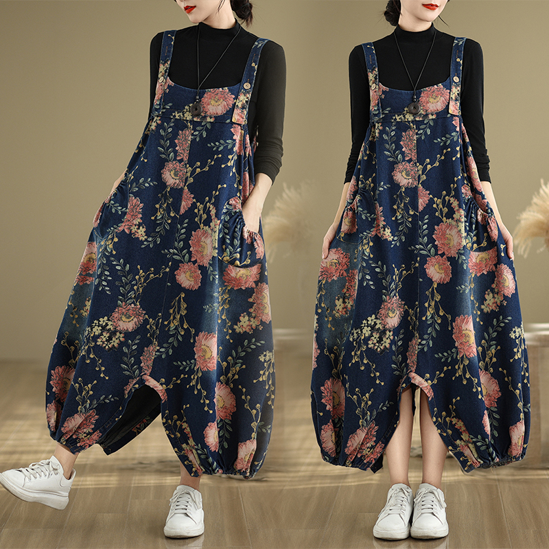 Loose Casual Denim Overalls fo - Winter Clothing For Plus Size Women reseña y precio