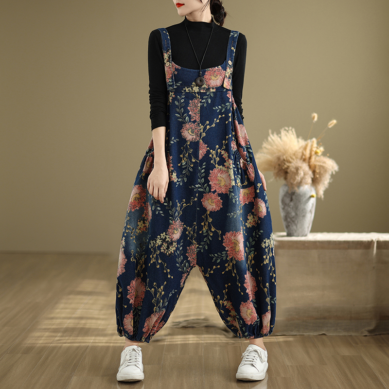 Loose Casual Denim Overalls fo - Winter Clothing For Plus Size Women reseña y precio