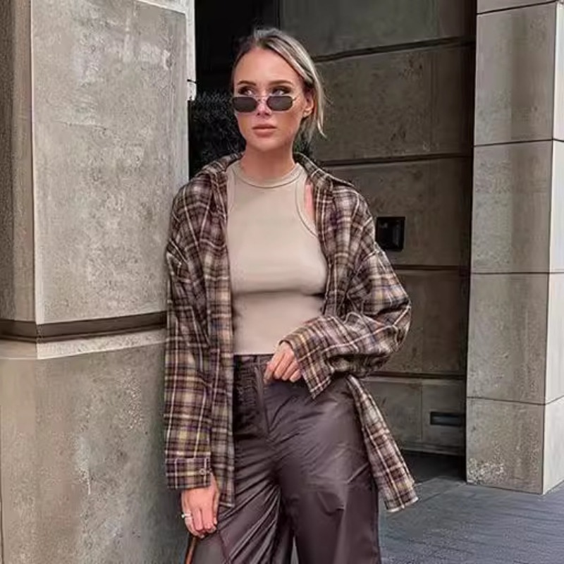 2025 Autumn Casual Plaid Shirt - Winter Clothing Uae reseña y precio