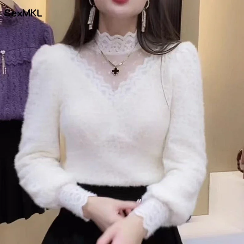 Autumn Winter Lace Tops Blouse - Winter Clothing Clearance reseña y precio