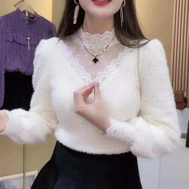 Autumn Winter Lace Tops Blouse - Winter Clothing Clearance reseña y precio