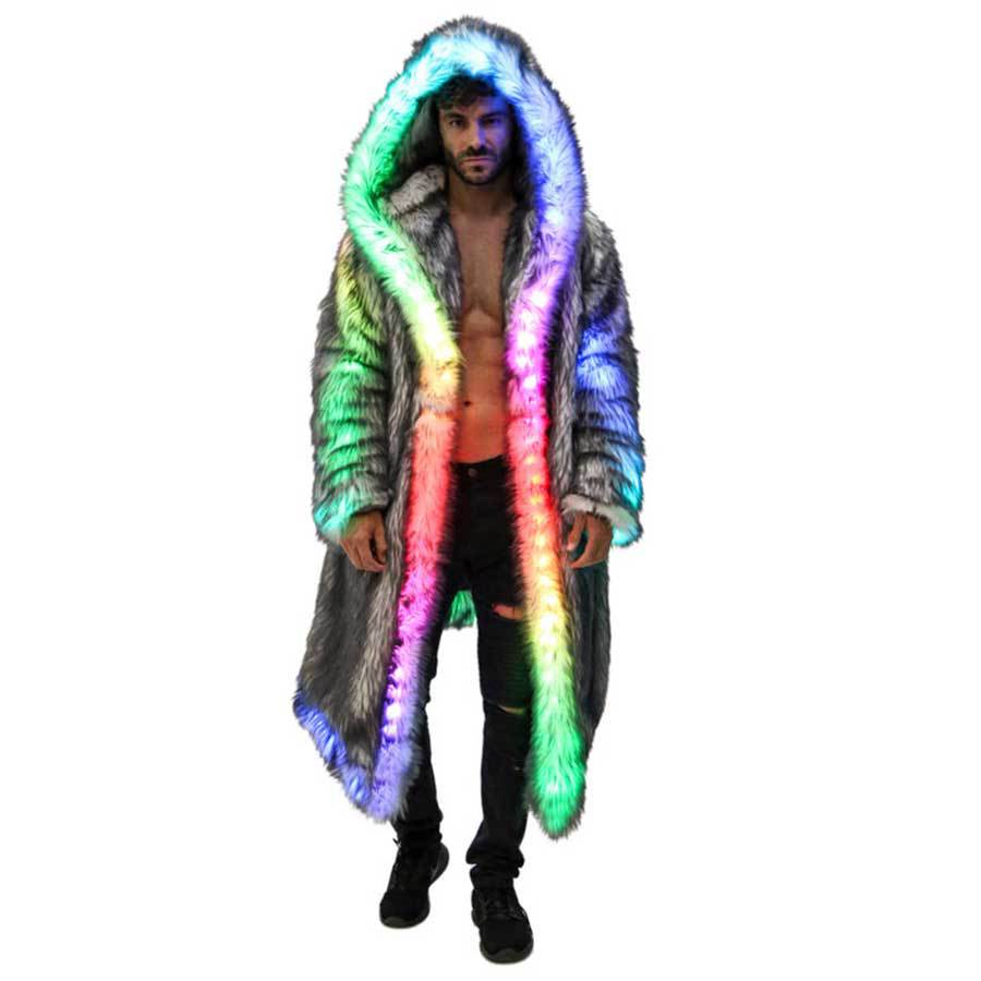 Faux Fur Coat Men Hooded Outer - Winter Clothing Uae reseña y precio
