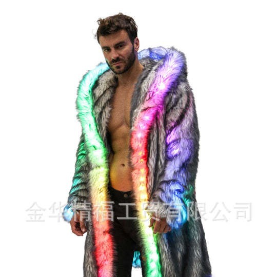 Faux Fur Coat Men Hooded Outer - Winter Clothing Uae reseña y precio