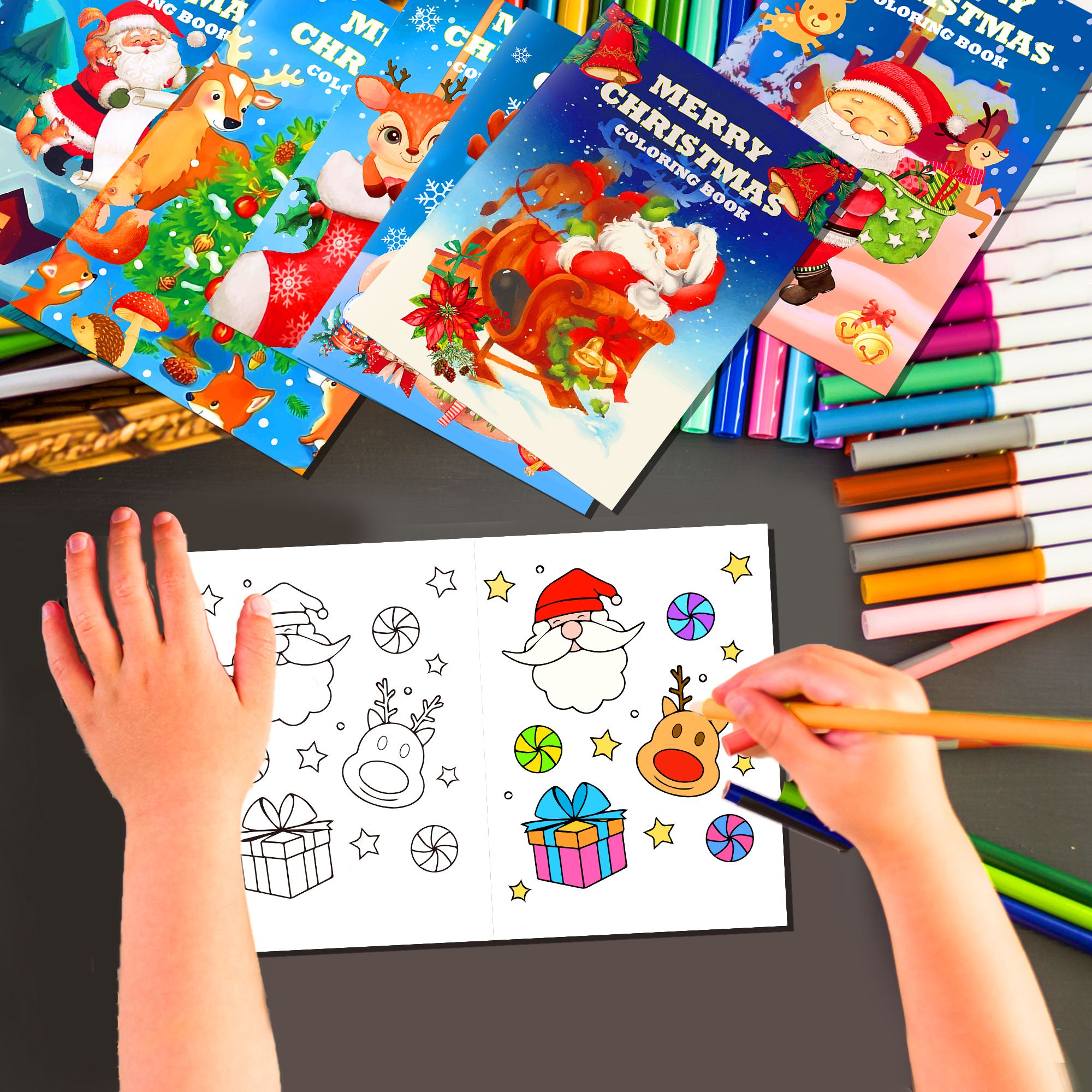 16pcs Cartoon Merry Christmas  - Winter Clothing Drawing For Kids reseña y precio