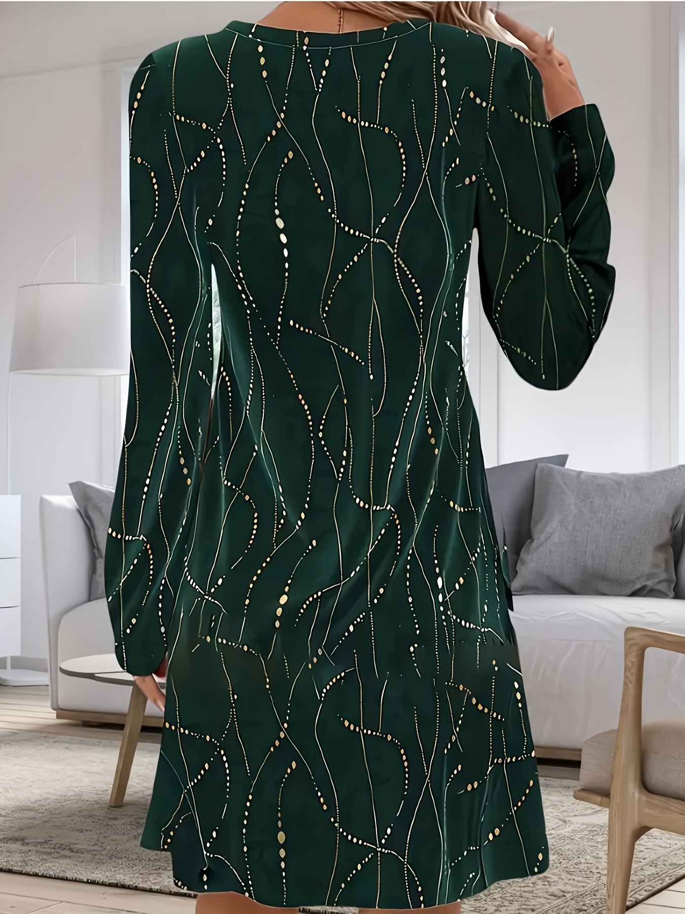plus Size Velvet Golden Print  - Winter Clothing For Plus Size Women reseña y precio