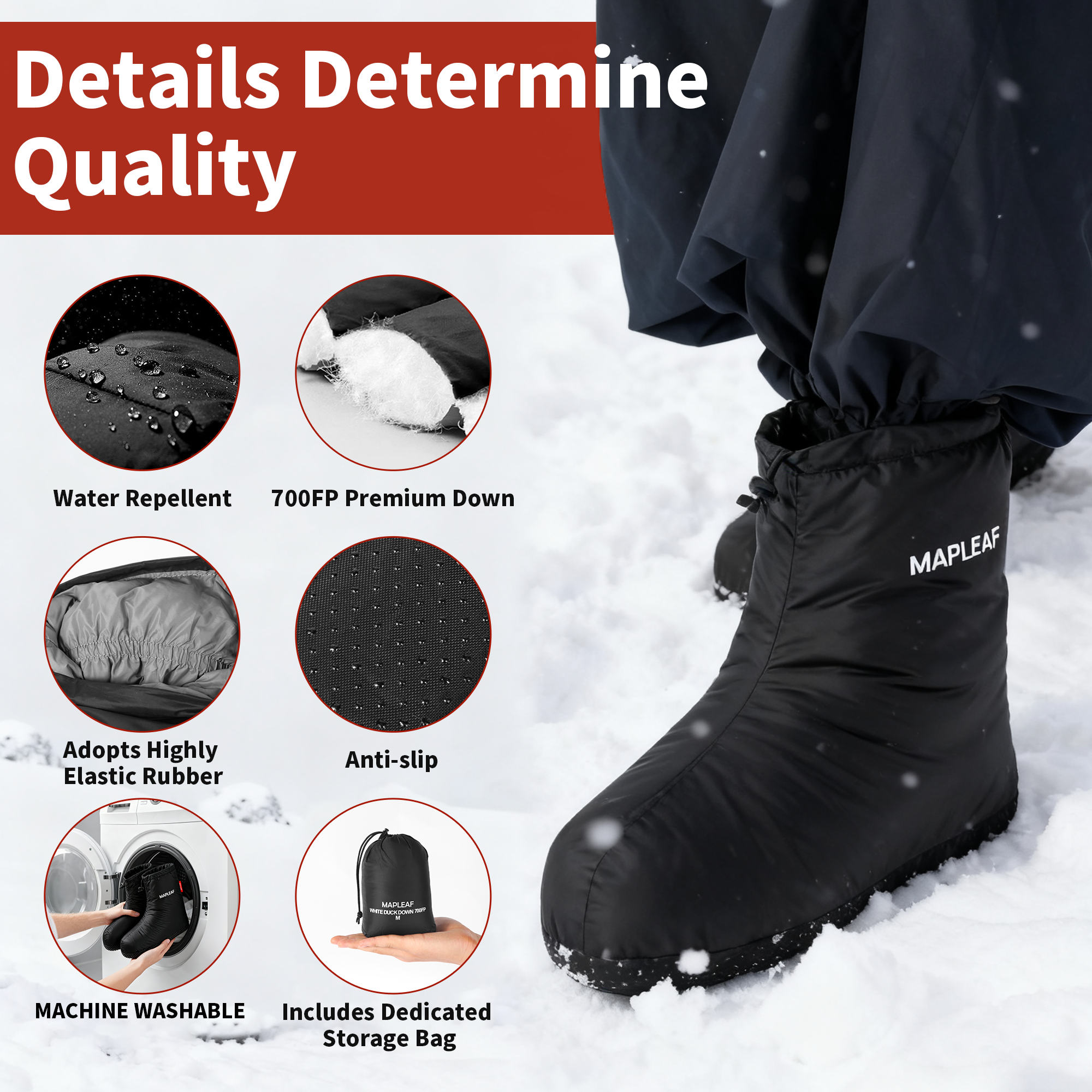MAPLEAF Down Booties Winter Wa - Down Vest Ultralight reseña y precio