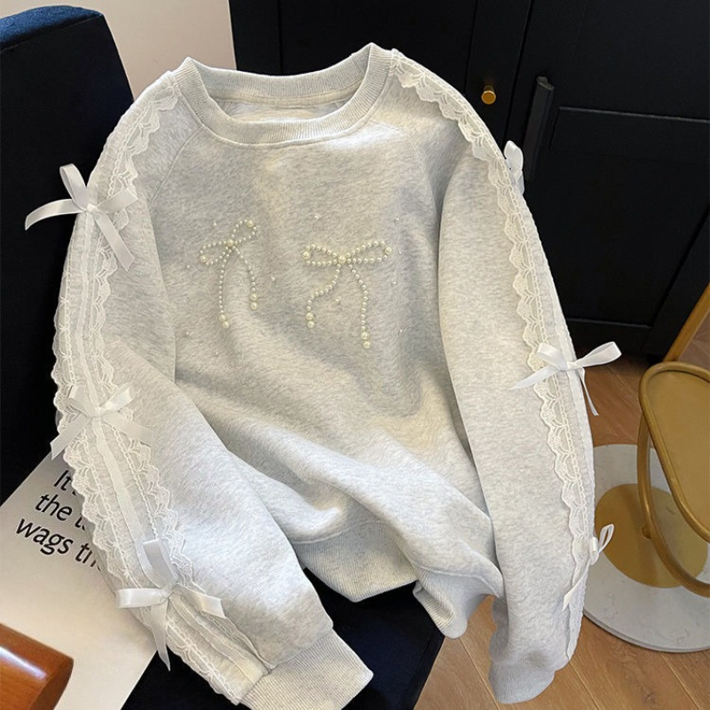 Round Neck Pearl Women's Sweat - Winter Clothing Essentials For Women reseña y precio