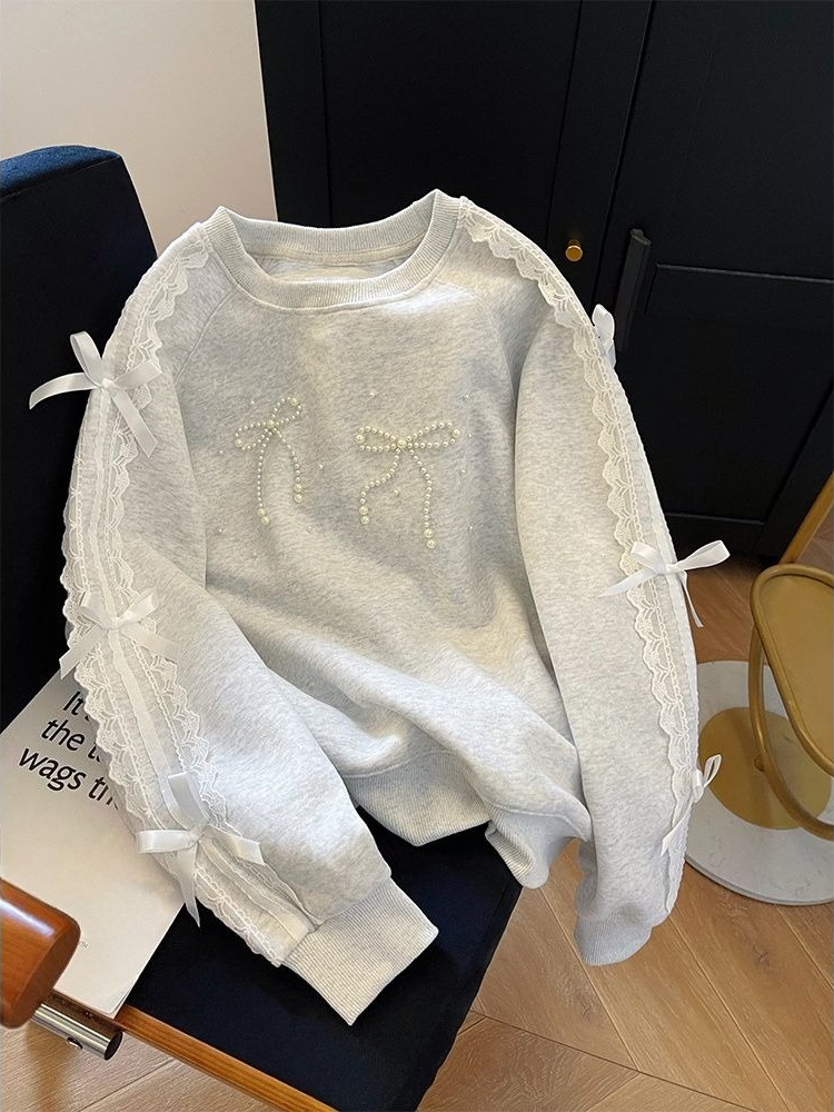 Round Neck Pearl Women's Sweat - Winter Clothing Essentials For Women reseña y precio