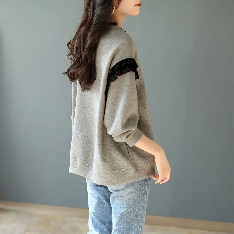 Loose Grey Woman Pullover Tops - Winter Clothing Essentials For Women reseña y precio