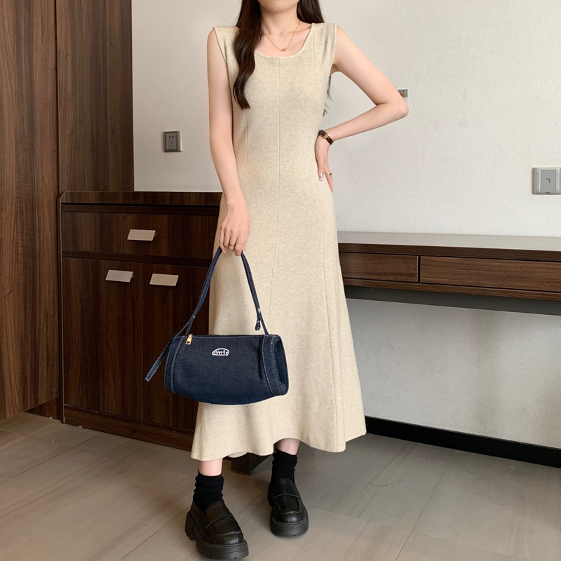 Elegant solid  sleeveless Knit - Winter Clothing For Plus Size Women reseña y precio