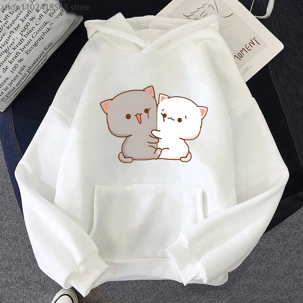 Kawaii Cat Hoodie Peach Funny  - Winter Clothing Aesthetic reseña y precio