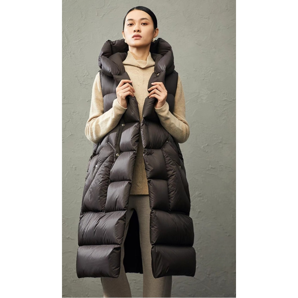 Women's Monochromatic Hooded L - Down Vest Ultralight reseña y precio