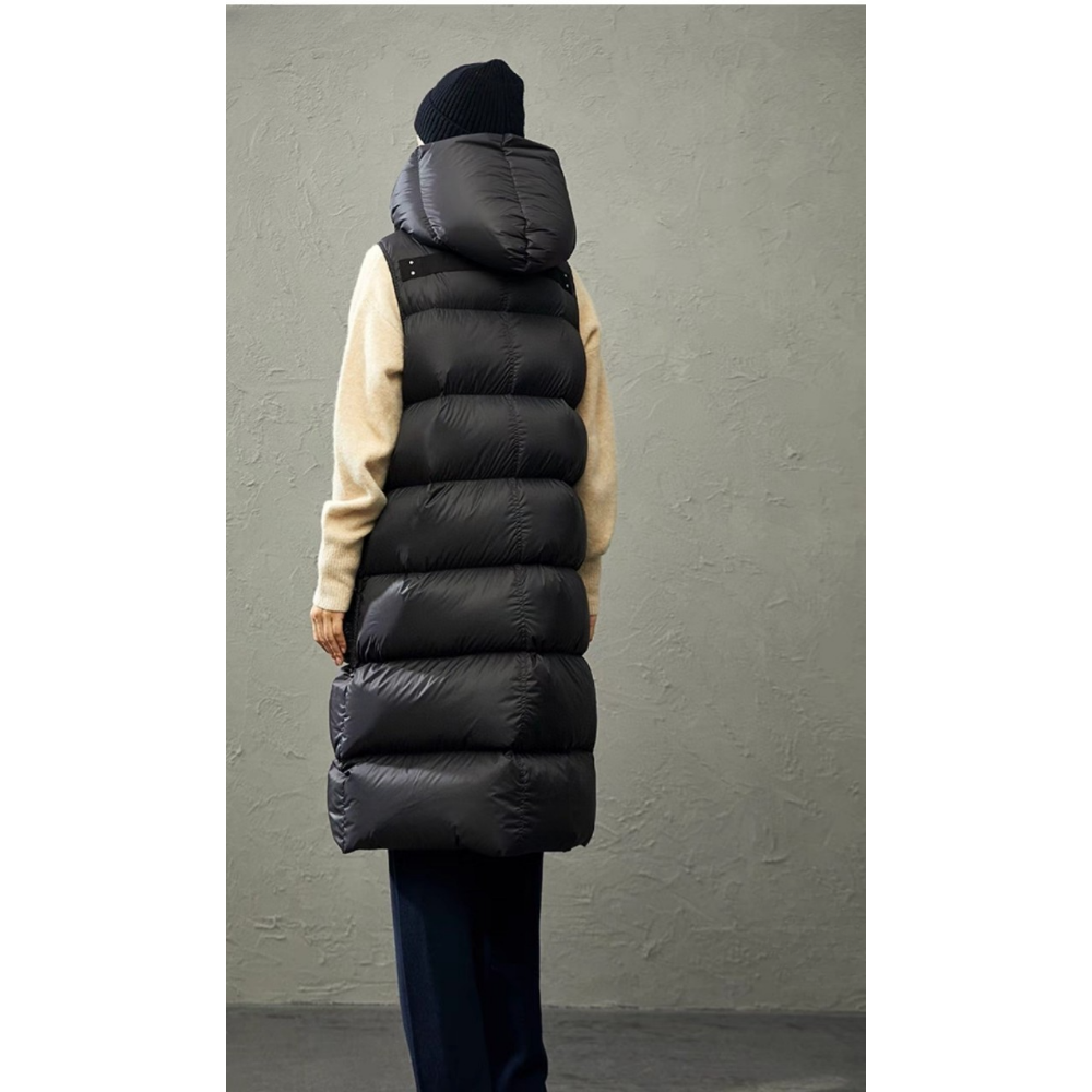 Women's Monochromatic Hooded L - Down Vest Ultralight reseña y precio